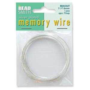 Memory Wire Silver Plate 2-1/4inch (Bracelet Size) Qty:70 Turns