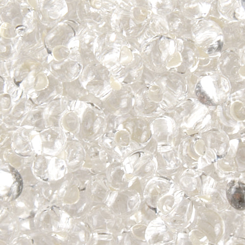 Czech Farfalle Beads Cut 2x4mm Crystal Silver Lined Qty:10g