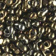Czech Farfalle Beads Cut 2x4mm Opaque Brown Iris Qty:10g