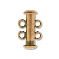 Antique Copper Plated Multi Strand Slide Clasp 16mm 2 Strand Qty:3