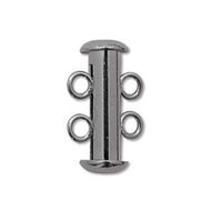 Black Oxide Multi Strand Slide Clasp 16mm 2 Strand Qty:3