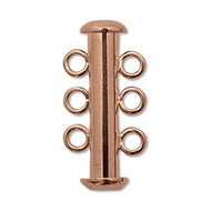 Copper Plated Multi Strand Slide Clasp 21mm 3 Strand Qty:3