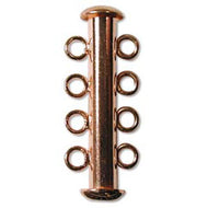 Copper Plated Multi Strand Slide Clasp 26mm 4 Strand Qty:3