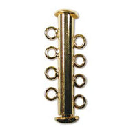 Gold Plated Multi Strand Slide Clasp 26mm 4 Strand Qty:3