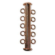 Copper Plated Multi Strand Slide Clasp 31mm 5 Strand Qty:3