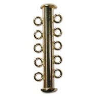 Gold Plated Multi Strand Slide Clasp 31mm 5 Strand Qty:3