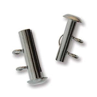 Black Oxide Slide Clasp Vertical Multistrand 2 Loops 17mm Qty:2