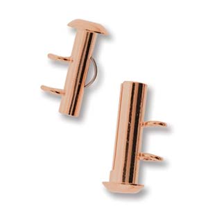 Copper Plated Slide Clasp Vertical Multistrand 2 Loops 17mm Qty:2