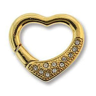 Gold Plated Clasp Lobster Crystal Heart 22mm Qty:1