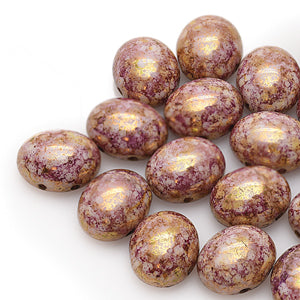 Czech Candy Beads Oval 10x12mm Senegal Purple Qty:15 Beads