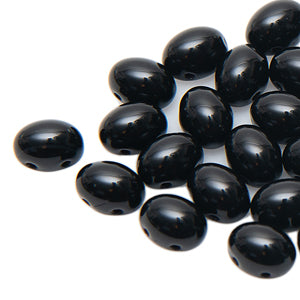 Czech Candy Beads Oval 10x12mm Jet Opaque Qty:15 Beads