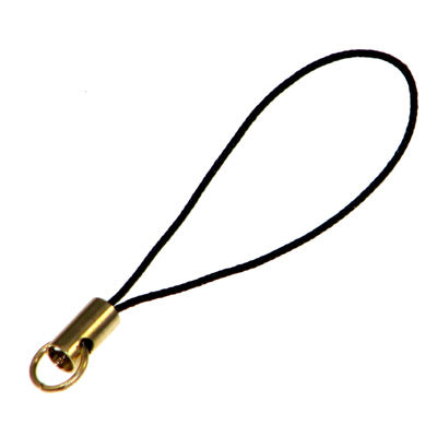 Cell Phone Strap Black with Gold Plating *D* Qty:2