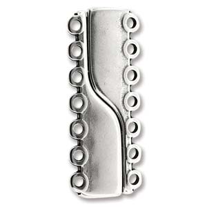 Antique Silver Clasp Magnetic Wave 7 Strand 16x42mm Qty: 1