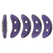 Load image into Gallery viewer, Czech Crescents 3x10mm Metallic Suede Purple Qty:10 grams
