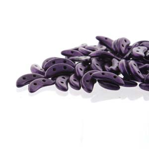 Czech Crescents 3x10mm Metallic Suede Purple Qty:10 grams