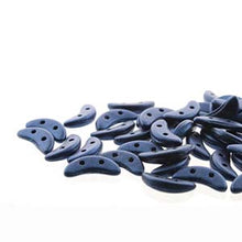 Load image into Gallery viewer, Czech Crescents 3x10mm Metallic Suede Blue Qty:10 grams
