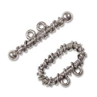 Antique Silver Color Toggle Wrapped Oval 2 Strand Qty:1