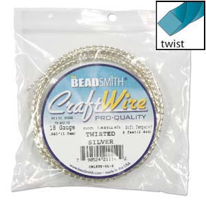 Craft Wire Twisted Silver 18 Gauge Qty:8ft