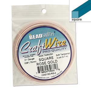 Craft Wire Square Rose Gold 21 Gauge Qty:4yds