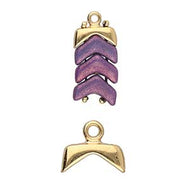 Chevron Duo Bead Ending 'Koutalas' 24k Gold Plated Qty: 1