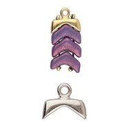 Chevron Duo Bead Ending 'Koutalas' Antique Silver Plated Qty: 1