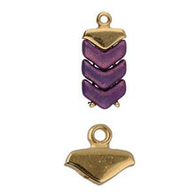 Load image into Gallery viewer, Chevron Duo Bead Ending &#39;Mikronisi&#39; 24k Gold Plated Qty: 1
