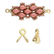 GemDuo Bead Ending 'Triades' 24K Gold Plated Qty: 1