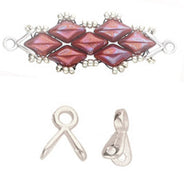 GemDuo Bead Ending 'Triades' Antique Silver Plated Qty: 1