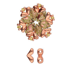 GemDuo Side Bead 'Mitakas' Rose Gold Plated Qty: 1