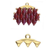 GemDuo Bead Ending 'Vani III' 24K Gold Plated Qty: 1