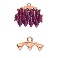 GemDuo Bead Ending 'Vani III' Rose Gold Plated Qty: 1