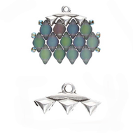 GemDuo Bead Ending 'Vani III' Antique Silver Plated Qty: 1