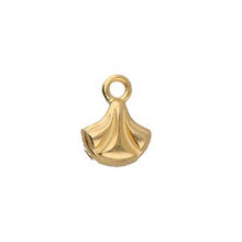Load image into Gallery viewer, Ginko Bead Ending &#39;Padanassa&#39; 24K Gold Plated Qty: 1
