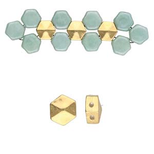 Honeycomb Bead Substitute 'Galini' 24k Gold Plated Qty:1