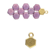 Honeycomb Bead Ending 'Maragas' 24K Gold Plated Qty:1