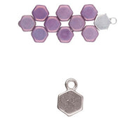 Honeycomb Bead Ending 'Maragas' Antique Silver Plated Qty:1