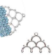 8/0 Bead Ending 'Lakos IV' Antique Silver Plated Qty: 1
