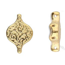 Load image into Gallery viewer, Paisley Duo Connector &#39;Liotrivi&#39; 24K Gold Plated Qty: 1
