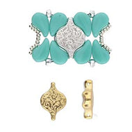 Paisley Duo Connector 'Liotrivi' 24K Gold Plated Qty: 1