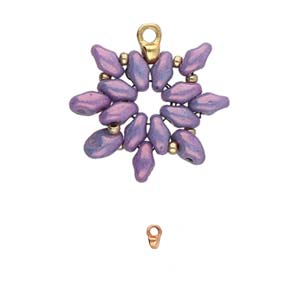 Superduo Bead Ending 'Remata' Rose Gold Plated Qty: 1