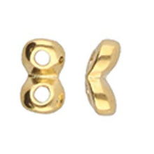 Load image into Gallery viewer, Superduo Side Bead &#39;Kaparia&#39; 24K Gold Plated Qty: 1
