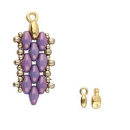 Superduo Bead Ending 'Vourkoti' 24K Gold Plated Qty: 1