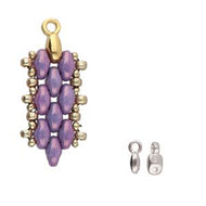 Superduo Bead Ending 'Vourkoti' Antique Silver Plated Qty: 1