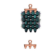Superduo Bead Ending 'Rozos III' Rose Gold Plated Qty: 1