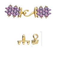 Superduo Hook & Eye Clasp 'Mesaria iii' 24K Gold Plated Qty: 1