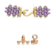 Superduo Hook & Eye Clasp 'Mesaria iii' Rose Gold Plated Qty: 1