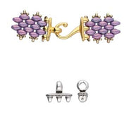 Superduo Hook & Eye Clasp 'Mesaria iii' Antique Silver Plated Qty: 1