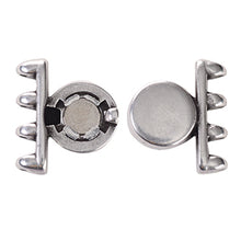 Load image into Gallery viewer, Superduo Magnetic Clasp &#39;Ateni IV&#39; Antique Silver Plated Qty: 1
