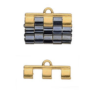 Tila Bead Ending 'Piperi III' 24K Gold Plated Qty: 1