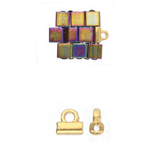 Load image into Gallery viewer, Tila Bead Ending &#39;Soros&#39; 24K Gold Plated Qty: 1
